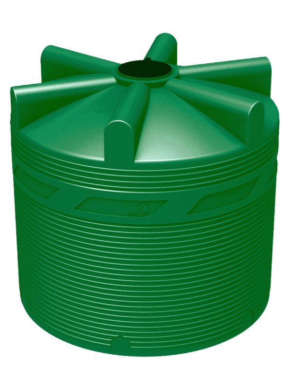 Емкость цилиндрическая Polimer-Group V 8000, 8000 литров, зеленая