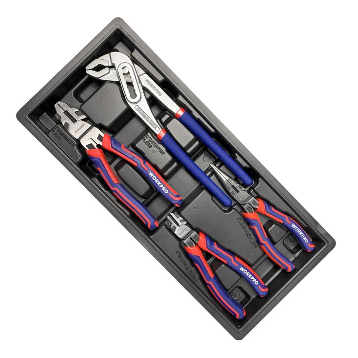 Тележка инструментальная WORKPRO WP285002B, закрытая, 7 ящиков, с набором инструментов 148шт.