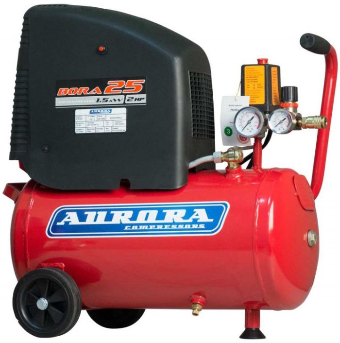 Поршневой компрессор Aurora BORA-25, коаксиальный привод, безмасляный, 201 л/мин, 220В