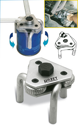 HAZET Съемник масляного фильтра (3-х лапый),65-115мм,3/8" 2172