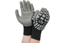 Трикотажные полиэфирные перчатки GGPL-110 с покрытием вспененным латексом и антивибрационными накладками, р-р 10