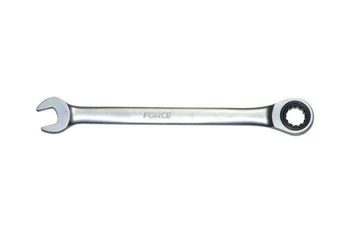 Ключ комбинированный FORCE 75708, с трещоточной петлёй 12гран., 8мм, L=140мм