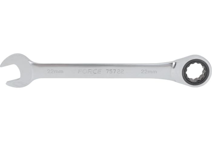 Ключ комбинированный FORCE 75722, с трещоточной петлёй 12гран., 22мм, L=290мм