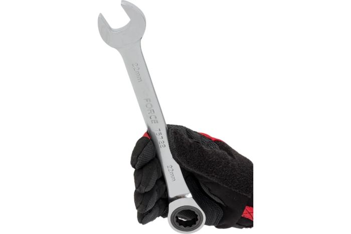 Ключ комбинированный FORCE 75722, с трещоточной петлёй 12гран., 22мм, L=290мм