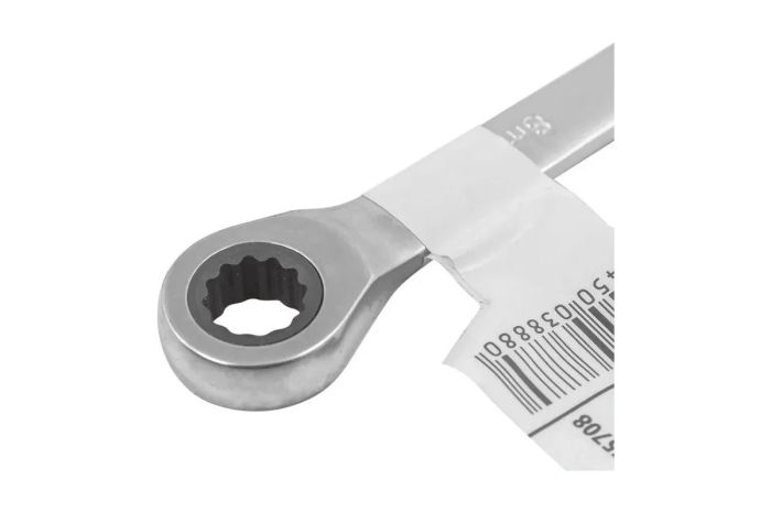 Ключ комбинированный FORCE 75708, с трещоточной петлёй 12гран., 8мм, L=140мм