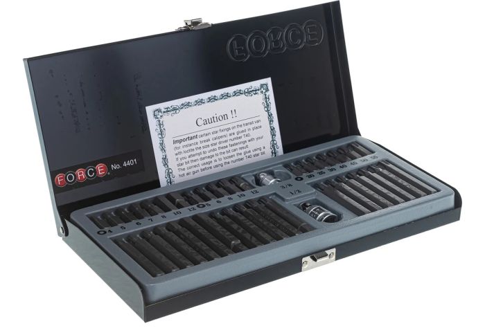Набор бит-шестигран. 12лучевых FORCE 4401, 1/2", 3/8", 30/75мм, 40пр.