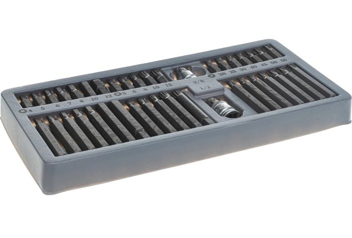 Набор бит-шестигран. 12лучевых FORCE 4401, 1/2", 3/8", 30/75мм, 40пр.