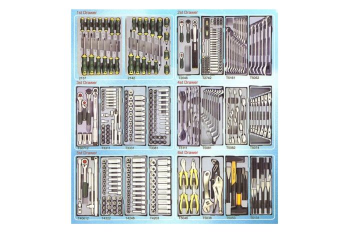 Инструментальная тележка FORCE 10217-376, 7 секций, 376пр.