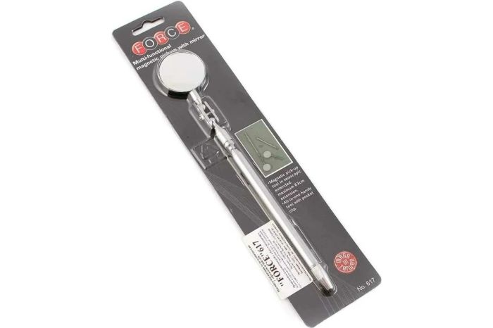 Зеркало досмотровое FORCE 617, 38мм, на телескопическом удлинителе с магнитом и шилом, 235-630мм