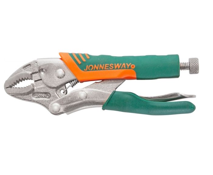 Зажим ручной  Jonnesway P32M05C с фиксацией и прорезиненными рукоятками, трубный захват, 125 мм, 0-28 мм