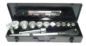 Набор инструментов в кейсе Forsage F-6141-5, с трещоткой, 14 предметов, 3/4"