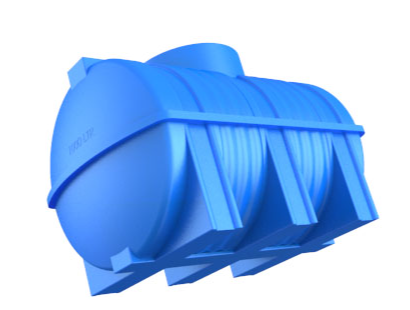 Емкость горизонтальная Polimer-Group G 1000, 1000 литров, синяя
