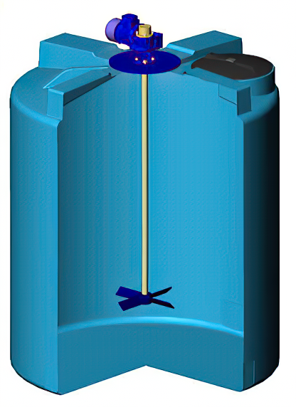 Емкость цилиндрическая ЭкоПром T 3000, с лопастной мешалкой, 3000 литров