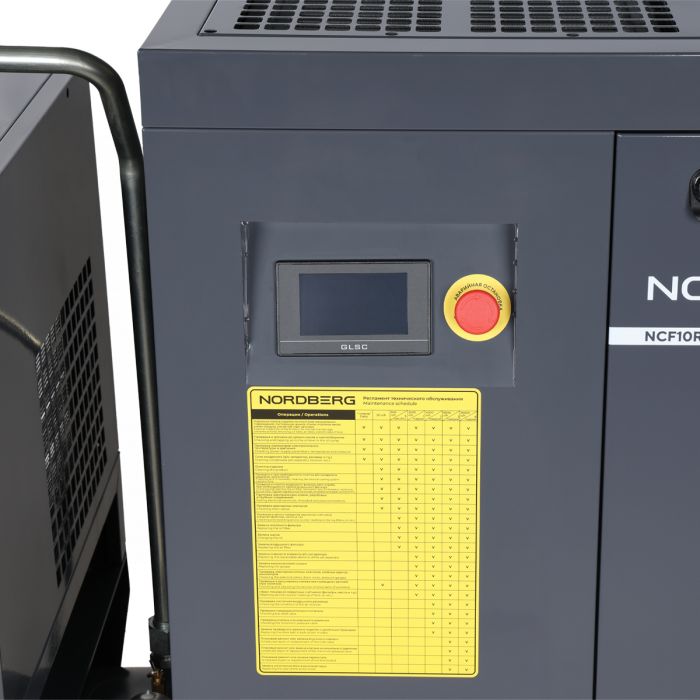 Винтовой компрессор Nordberg NCF10RD, прямой привод, 10 бар, IP23, 960л/мин, 7,5кВт, 300л, с ЧП и осушителем