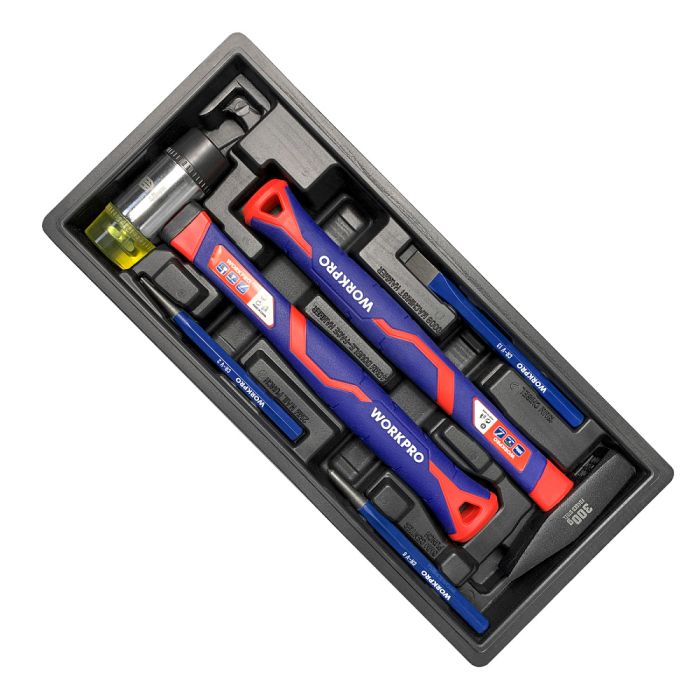 Тележка инструментальная WORKPRO WP285002B, закрытая, 7 ящиков, с набором инструментов 148шт.