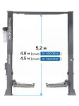 Подъемник двухстоечный автомобильный 6 тонн Nordberg N4122H1E-6G HIGH, серый, электрогидравлический, 380В