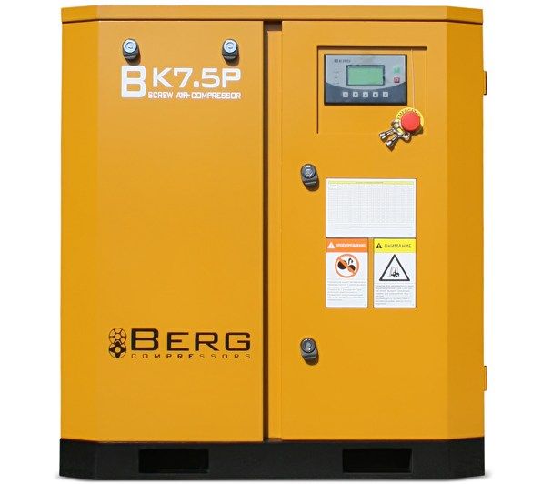 Винтовой компрессор Berg ВК-7.5Р, ременной привод, 7/8/10/12 бар, степень защиты IP54
