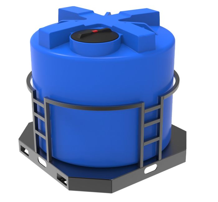 Емкость цилиндрическая ЭкоПром T 2000, в обрешетке, 2000 литров