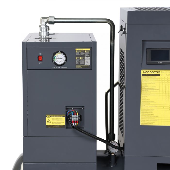 Винтовой компрессор Nordberg NCF10RD, прямой привод, 10 бар, IP23, 960л/мин, 7,5кВт, 300л, с ЧП и осушителем
