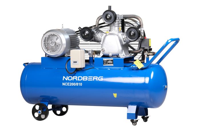Поршневой компрессор NORDBERG NCE200/810, ременной привод, масляный, 800 л/мин, 380В