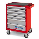 Тележка инструментальная Мастак Оптима 521-07581MR, закрытая, 7 ящиков