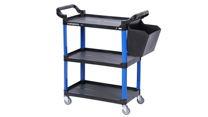 Тележка инструментальная NORDBERG T31B синяя, открытая, 3 полки