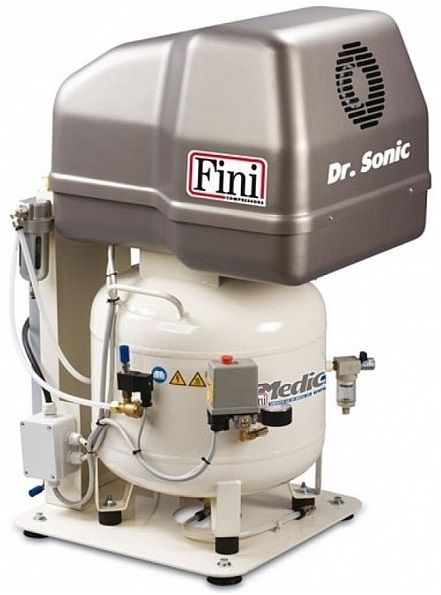 Поршневой компрессор Fini DR.SONIC 320-50V-ES-3M, медицинский, коаксиальный, безмасляный, 210 л/мин, 220В