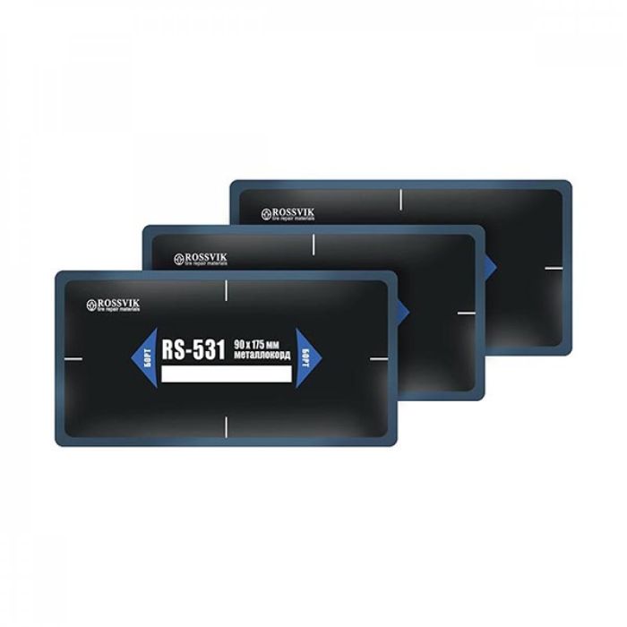 Пластыри для ремонта шин Rossvik RS-531, холодные, металлокорд, 90х175мм, 10шт.