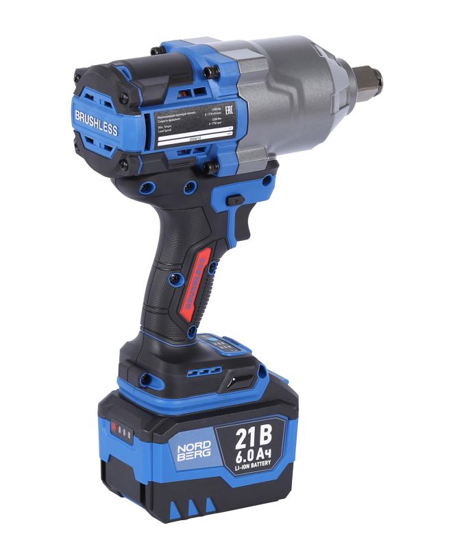 Гайковерт аккумуляторный ударный NORDBERG NE806K-3/4, 3/4", 1500 Нм, в кейсе