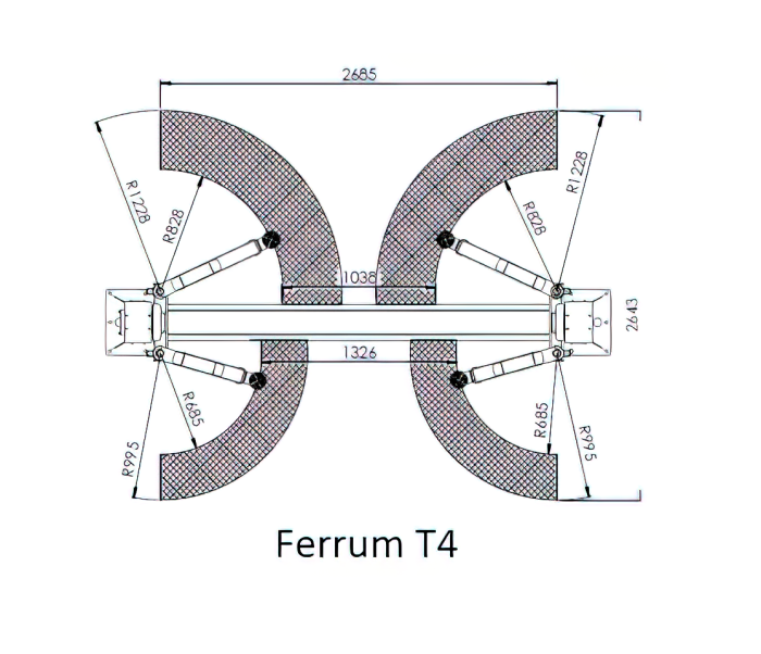Подъемник двухстоечный автомобильный 4 тонны Ferrum T4, электрогидравлический, 380В