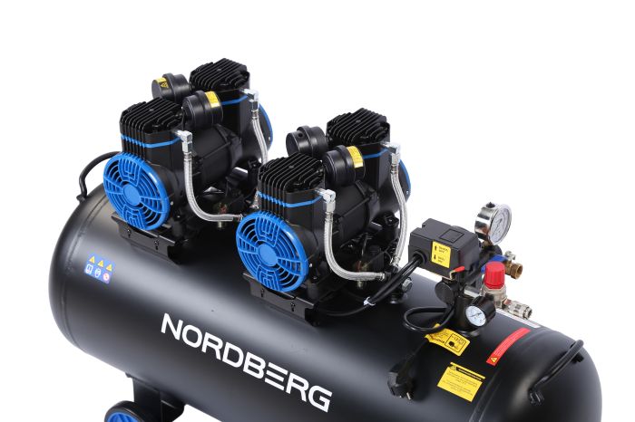 Поршневой компрессор NORDBERG NCEO120/500, прямой привод, безмасляный, 500л/мин, 125л, 220В