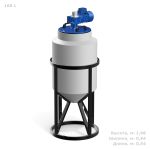 Емкость конусообразная Polimer-Group K 100, в обрешетке, 100л, с лопастной мешалкой