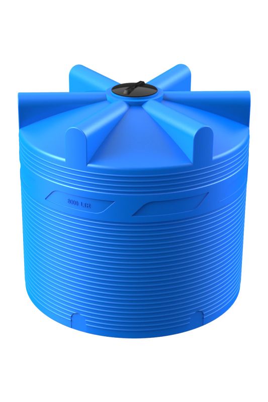 Емкость цилиндрическая Polimer-Group V 8000, 8000 литров, синяя
