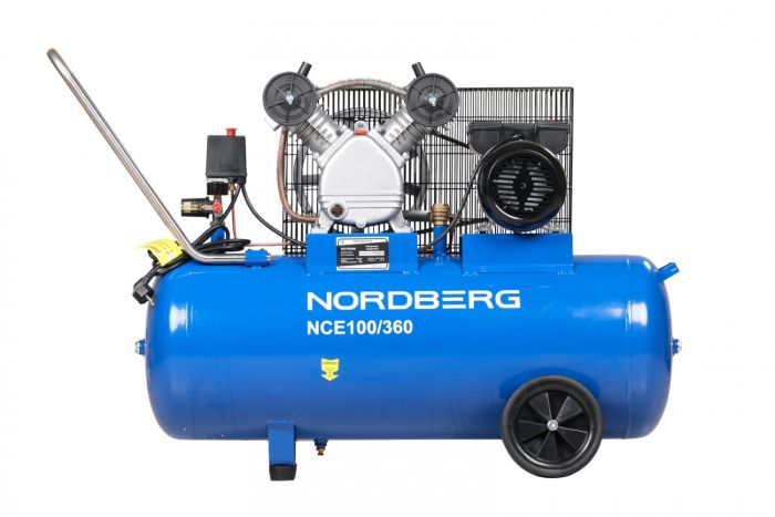 Поршневой компрессор NORDBERG NCE100/360, ременной привод, масляный, 320 л/мин, 220В