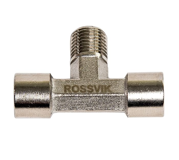 Пневмосоединение тройник Т-образный ROSSVIK A135/2.R, FMF1/4"