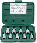 Набор торцевых головок E-Star, Hans 4609ET, 1/2", 10-16мм, 9 предметов