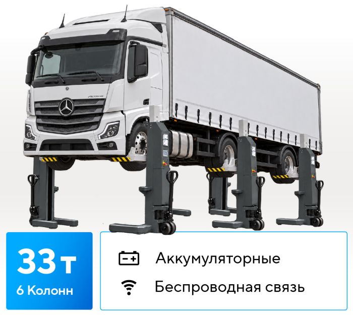 Подкатной подъёмник электрогидравлический 33тонн (6х5,5т) Nordberg N955-6-G-W, аккумуляторный