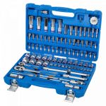 Набор инструментов в кейсе King Tony 7596MR, универсальный, 96 предметов, с трещоткой, 1/4", 1/2"