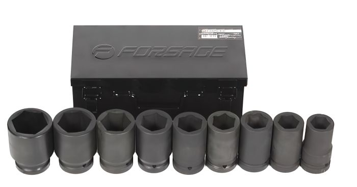 Набор головок ударных Forsage F-8091MPB, 1", 27-50мм, 9 предметов