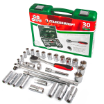 Набор инструментов в кейсе Станкоимпорт НАБ.12.00.30, 30 предметов, с трещоткой, 1/2"