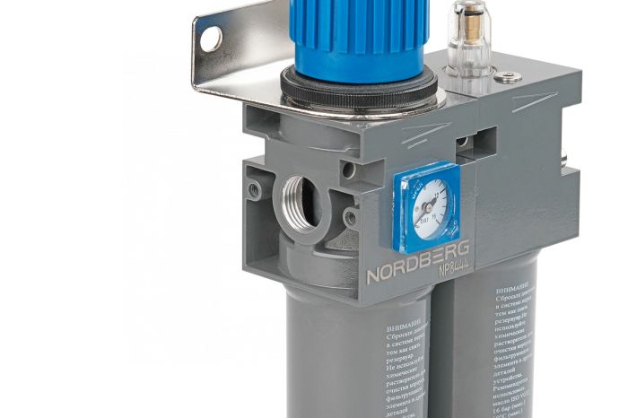 Фильтр воздушный с редуктором и лубрикатором Nordberg NP8444, 5мкм, 1/2", 16бар