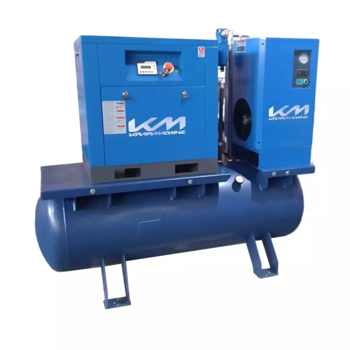 Винтовой компрессор KraftMachine КМ15-10рВ-500/О, ременной привод, 10 бар, IP23, 2200л/мин, 500л, с осушителем
