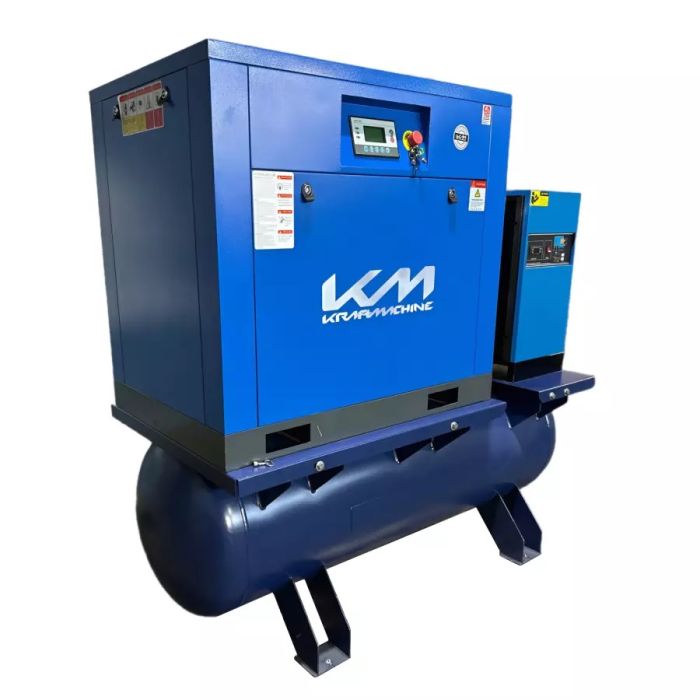 Винтовой компрессор KraftMachine КМ15-10рВ-500/О, ременной привод, 10 бар, IP23, 2200л/мин, 500л, с осушителем