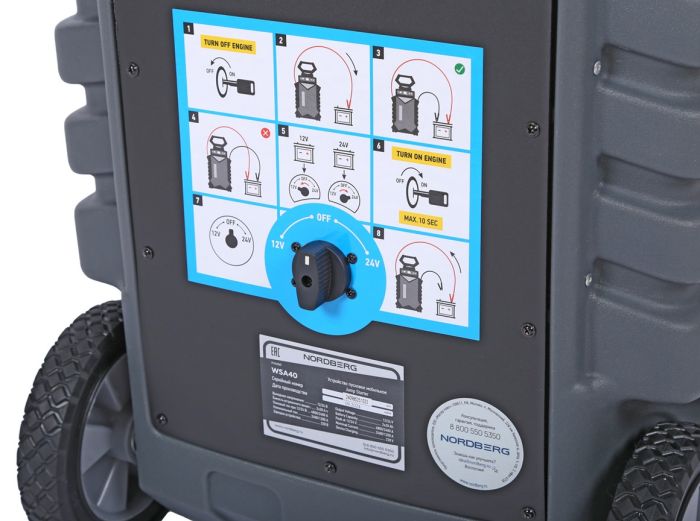 Пусковое устройство мобильное Nordberg WSA40, 12/24В, 2*28 Ач