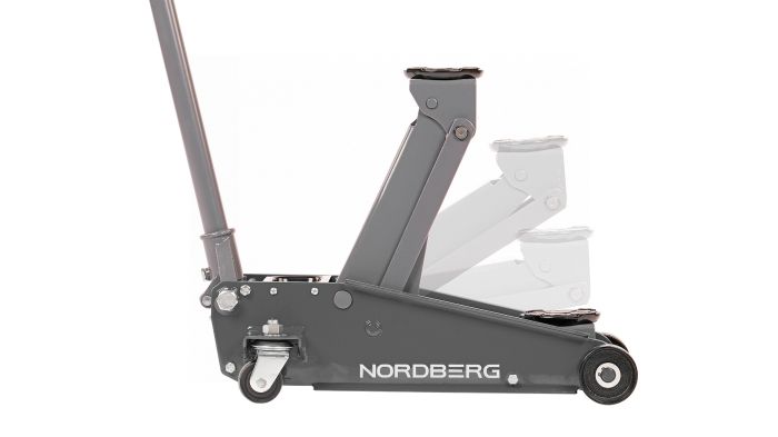 Домкрат подкатной гидравлический 3 тонны Nordberg N32030G серый, автомобильный