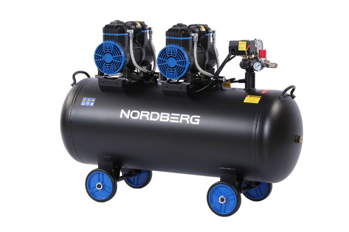 Поршневой компрессор NORDBERG NCEO120/500, прямой привод, безмасляный, 500л/мин, 125л, 220В