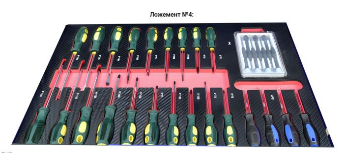 Тележка инструментальная Great Wolf GW-7ST1 Black, 7 ящиков, с набором инструментов 249пр.