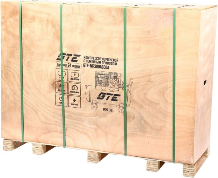 Поршневой компрессор GTE GTE-MR300A600A, ременной, 600л/мин, 300л, 380В