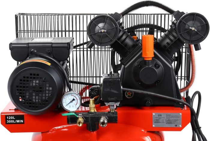 Поршневой компрессор GTE GTE-MR4B120300B, ременной, 300л/мин, 120л, 220В