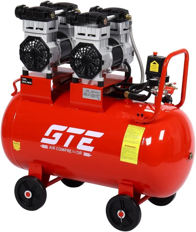 Поршневой компрессор GTE GTE-HMP109280B, поршневой безмасляный, 280л/мин, 109л, 220В